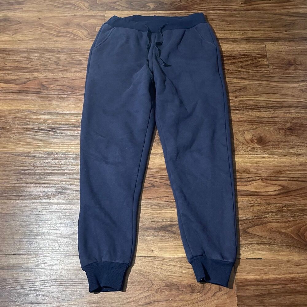 Yeokou Women's Blue Sherpa Lined Athletic Sweatpants Jogger Fleece Pants Size M